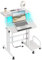 Dripex Stehpult Höhenverstellbar mit LED-Leuchten, 60x60cm Computertisch mit 2 AC-Steckdosen und 2 USB Ladeanschluss, Schreibtisch mit 4 Rollen, für Zuhause Büro, Weiß