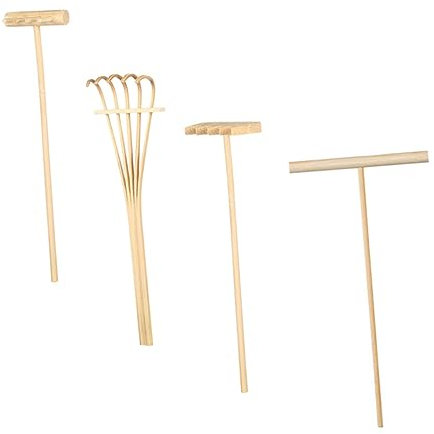 SAFIGLE 4pcs Mini Rakes for Sand Table Diy Sand Painting Accessories Bamboo Rakes for Desktop Meditation and Play Tray Activities