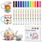 Kisvic Lot de 12 feutres en porcelaine - Passe au lave-vaisselle - Marqueur acrylique imperméable - Pour porcelaine et verre