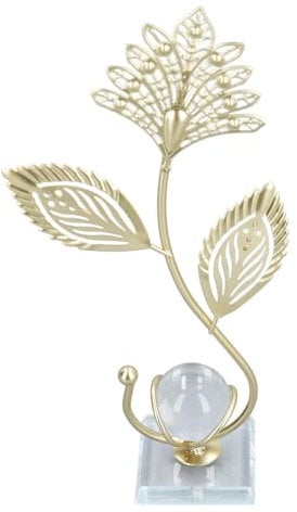 Crystal Ball, Decorative Balls for Bowls Metal Leaf Crystal Ball Ornament House Decorations Living Room Iron Leaf Crystal Ball Decor Decorative for Dining Room Living Room Office