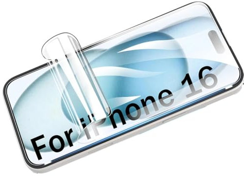 Snailcanfly 2 Stk Hydrogel Film für iPhone 16 5G 6.1inch 2024 Hochempfindliche Schutzfolie Explosionsgeschützt Flexible Transparente TPU-Displayschutzfolien KEIN gehärtetes Glas