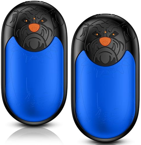 24 Stunden Heizung Handwärmer Elektrisch | 2er Set Tragbarer Wiederaufladbarer Handwärmer mit 3 Heizmodi, 6000mAh Taschenwärmer Tasche für Frauen Männer Camping Jagd Golf(Blau)