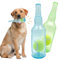 JWTRSVTY 2PCS Jouets À Mâcher En Bouteille, Jouet Interactif Mâcher Chien Avec Balle Tennis, Jouet Chien En Bouteille Eau, Interactif Grinçant Jouet pour Animaux De Grand Moyen Petit Chien (Vert+Beu)