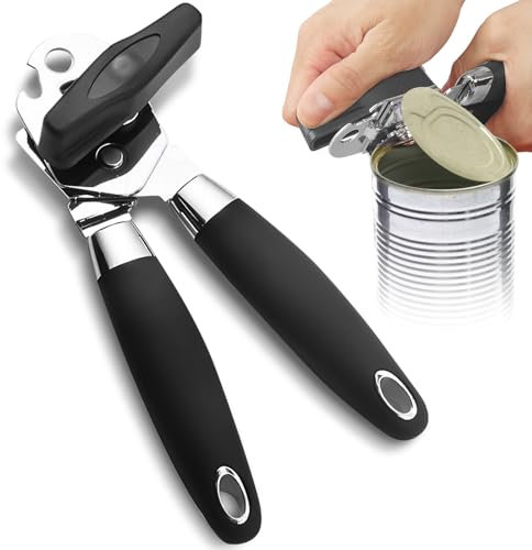 Tin Opener, Premium Stainless Steel Can Opener with Built-in Bottle Opener, Heavy-Duty, Rust-Resistant, Easy to Clean, Ergonomic Handle, Compact Design for Convenient Storage