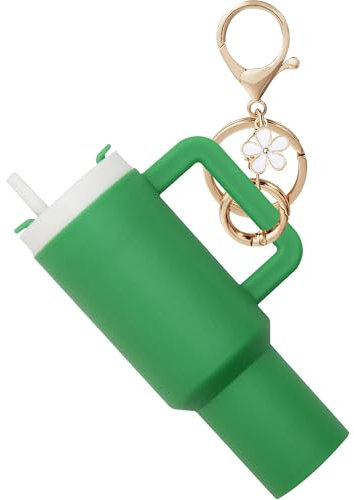 Mini Tumbler Keychain Accessories for Stanley Cup,Cute Cup Key Charms for Women Purse Handbag Backpack, Green, Medium