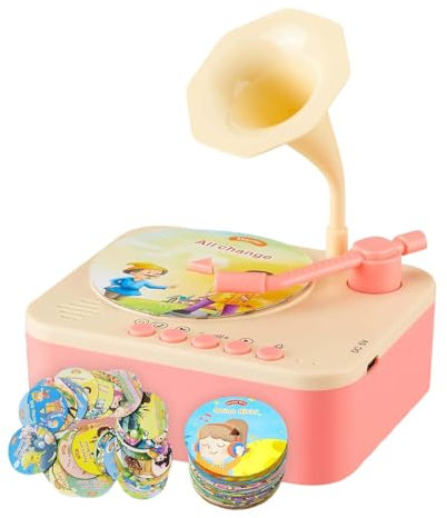 Tocadiscos De Juguete, Tocadiscos Para Niños | Fonógrafo Interactivo Para Niños, Tocadiscos Para Niños, Reproductor De Cuentos Multifuncional Para Niños, Gramófono Para Niños Pequeños, Juguete Para Ni