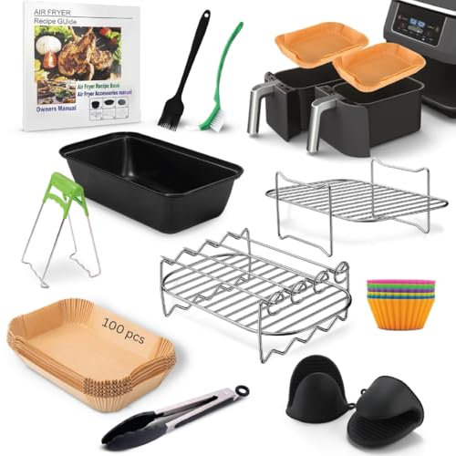 FryChef Ninja Accessoires pour friteuse à air chaud, accessoires pour friteuse à air chaud, accessoires pour friteuse Ninja Foodi AF300, AF400, AF451, Double Stack 7,6L-9,5L et Dual Zone Air Fryer
