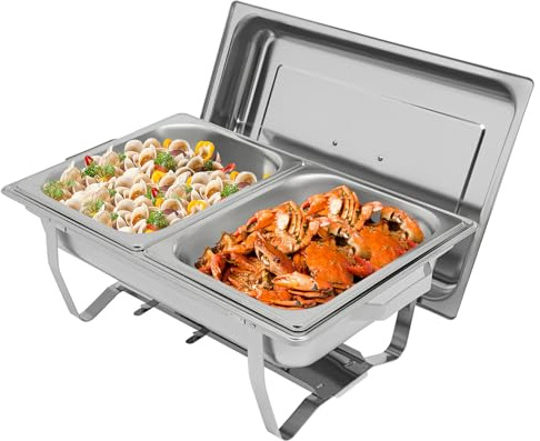 Contenitore per alimenti in acciaio inox, per conservare in caldo, per buffet, feste, matrimoni