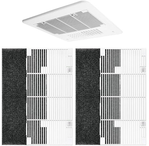 Dianrui 2 PCS RV for Dometic A/C Vent Cover Replacement, Duo-Therm Air Conditioner Grille Replacement for Dometic 3104928.019 with Air Filter pad RV Parts & Accessories