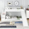 RIAZOS Bunk Bed with Stairs and Slide, Solid Pine Wood Frame, Children Bed with 2 Drawers in the Steps, 90x190cm, White