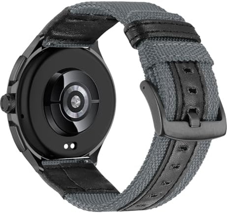 KMKJSH Leder Nylon Armbänder Kompatibel mit Xiaomi Mi Watch S4 Armband, Canvas mit Edelstahl Verstellbarer Verschluss Militär Ersatzarmbänder für Herren Damen für Xiaomi Mi Watch S4 Uhrenarmbänder