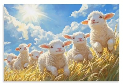 Lamb Wandbild Leinwand Gemälde Wand-Dekorationen Wandposter Kunstdruck Für Schlafzimmer Wanddekoration Gerahmt 08x12inch(20x30cm)