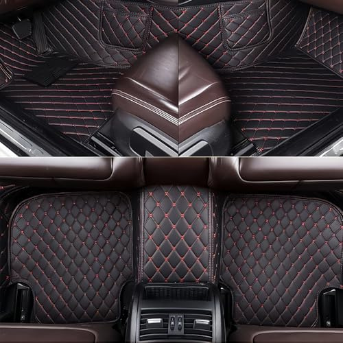 Anpassen Fußmatten für Jaguar XF XE XJ E-Pace F-Pace F-Type X-Type | Transit PU-Leder Allwetter Auto Fussmatten Set, wasserdicht & rutschfest, maßgeschneidert (LHD)