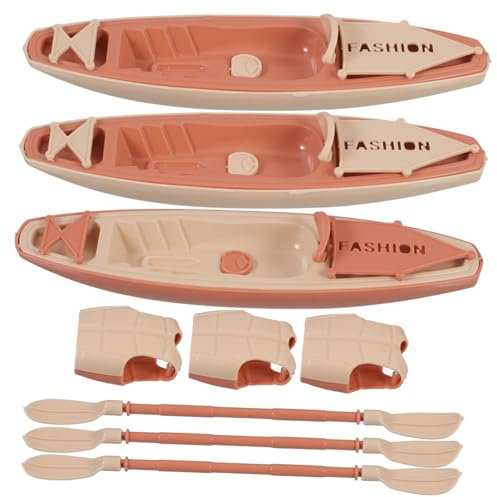 Kajakspielzeug Set - 19.5cm Paddelboot Deko FüR Kindergeburtstag Kuchen Dekoration Und Kreative Spielzeuge Mit Realistischem Design Aus Abs in Beige