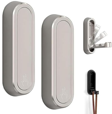 YipuVR Ganci da Parete Pieghevoli in Lega di Zinco per Bagno e Cucina - Flip Down (Argento + Argento)