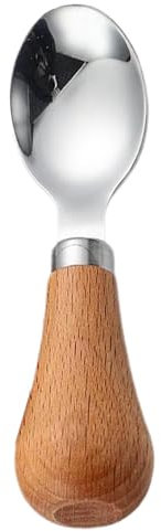 Cucchaino Per Bambini,Posate In Acciaio Inossidabile Autoadescanti Per - Posate in Acciaio Inossidabile per Autoalimentazione Ideale come Regalo Compleanno Bambini e Bambine