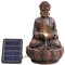 Warmiehomy Solar Powered Water Feature, 48CM Buddha Garden Ornaments Outdoor, Garden Decor Status Water Features for the Garden, Balcony Decor with LED Lights, Father Mother Gifts
