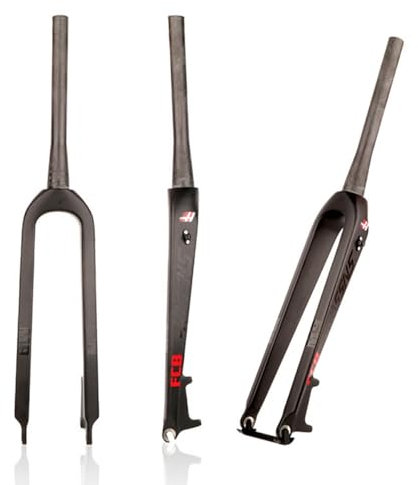 TOTLAC Fourche Rigide en Fibre de Carbone pour VTT 26 et 27,5, Freins à Disque 1-1/2 QR 9x100 mm, Tube Conique sans Filetage (Couleur : Noir, Taille : 26)