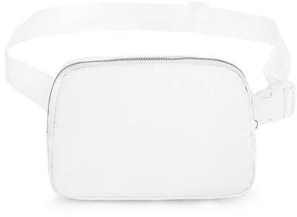 Alide Everywhere Gürteltasche, Unisex, Mini-Bauchtasche, Verstellbarer Riemen, Hüfttasche für Damen und Herren, wasserabweisend, für Reisen im Freien, Laufen, Wandern, Weiß