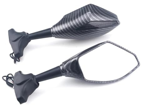 Motorrad Rückspiegel Racing Rückspiegel Mit Blinker Für Für Ninja ZX750 ZX7 ZX7R ZX6R ZX636 ZX9R ZX9 ZX10R Spiegel(Carbon)