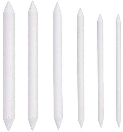 xianynow Papierwischer Set 6 Stück Blending Stümpfe Radiergummi Stift Malen Zubehör für Student Skizze Zeichnen, Kohlezeichnung Doppelkopf Pen (Weiße)
