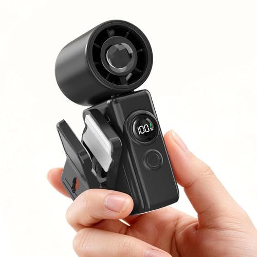 Dnenellr Mini Ventilatore Portatile a Mano con Clip (Nero)