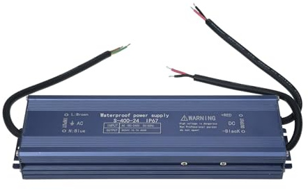 ERYUE Alimentation de Pilote LED étanche IP67 pour Bande Lumineuse LED Extérieure, Sortie de Tension Stable avec Caractéristiques sécurité pour Panneau, Boîtier en Alliage D'aluminium (400W)