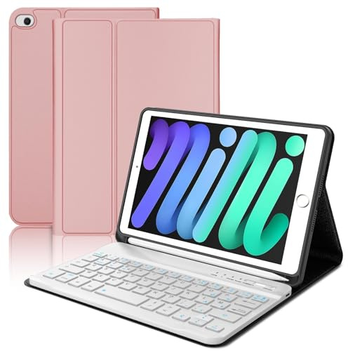 WAVATA Clavier pour iPad Mini 5/4/3/2/1, Or Rose