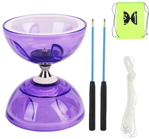KBIBCK Diabolo Freiläufer mit Kugellager Dreifache Lagerung | Diabolo Leuchtend im Dunkeln, Jonglier-Set, Freilauf Zirkus Jonglierspielzeug, für Kinder Erwachsene, Anfänger Profis