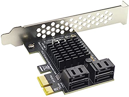 Jazuaiao ASM1064 PCIe Adapter, 4 Ports for Express 3.0 X1 to III Controller Expansion Card Adapter Video Card Exten