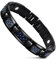 JFUME Magnetisches Armband für Männer Schwarzes Armband Schmuck mit blauen Kohlefaser-Link-Entfernungswerkzeug 8,5 verstellbar
