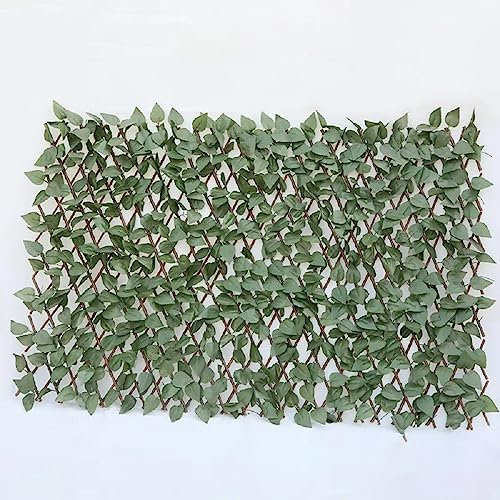 Abaseen 1x2m Artificial Maple Leaf Ivy Expanding Willow Trellis Garden Fence Screening Expandable Privacy Screening Panel for Gardens, Balcony and Terraces