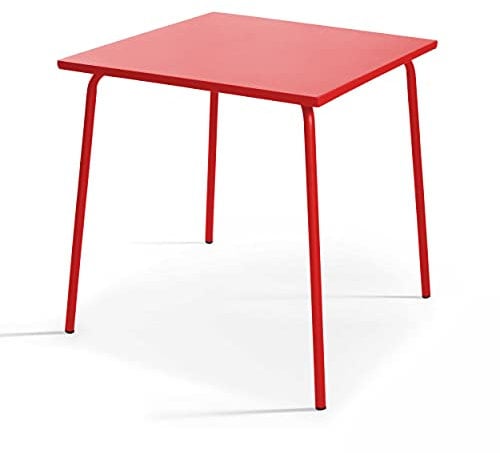 Oviala Palavas – Gartentisch, quadratisch, aus Metall, Rot