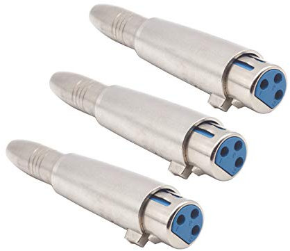 Devinal 3 Pin XLR to 6.35mm Socket Audio Converter, TS/TRS Quarter Inch to XLR Jack Adapter, Metal Construction