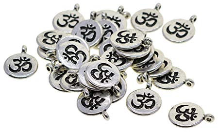 Oshhni 30x Anhänger Charms DIY Silber Tibetan Yoga für Schmuckherstellung, OM, 18 x 15 mm
