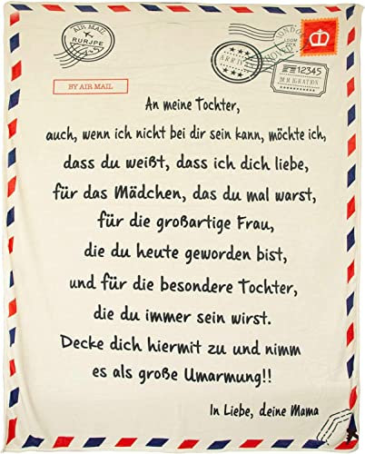 LANGSHI Tochter Geschenke- zu meiner Tochter Decke von Mama für Decken Tochter 18. Erwachsene Geburtstag Geschenk Graduierung Thanksgiving Weihnachten