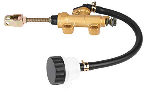 EBTOOLS Pompa Freno Moto Pompa Freno Posteriore Pit Bike Pompa del Cilindro Principale del Freno a Pedale Posteriore Universale con Serbatoio per Moto Cross ATV