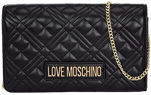 Love Moschino Damen Borsa a Spalla Umhängetasche, schwarz, 14x22x7