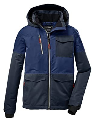 Killtec Jungen Outdoorjacke Funktionsjacke mit Kapuze und Schneefang KOW 29 BYS SKI Jckt wasserdicht, Winddicht, atmungsaktiv 00881-navy Blue 164