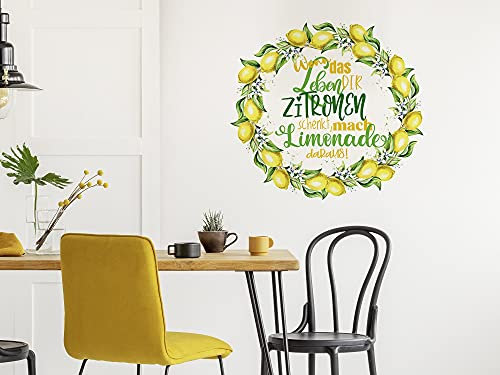 GRAZDesign Wandtattoo Küche Sprüche mit Zitronen, Gute Laune Spruch, Wandaufkleber Esszimmer, Küchenaufkleber / 43x40cm