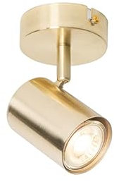 Qazqa - Modern Moderner Spot Messing verstellbar - Jeana I Wohnzimmer I Schlafzimmer - Stahl Rund - LED geeignet GU10