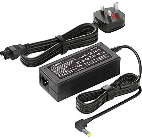 19V 3.42A Power Supply Adapter for HP Pavilion Monitor 20 21.5 22 23 23.8 25 27 IPS LED HD Display HP 22f 22y 24f 27f 27fh 24y 24fh 27fw 27w 22w 24w 32s 27xq Gaming Monitor UK Plug Charger
