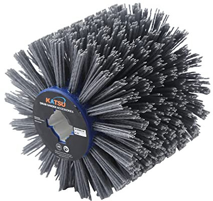 KATSU Cepillo de rueda de trefilado de alambre 120mm Grano #400 Tambor de alambre abrasivo de acero de madera pulido de pulido de rueda amoladora angular de bruñidor de repuesto SP10009339