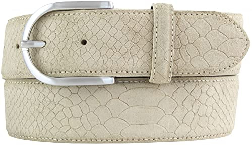 BELTINGER Damen-Gürtel mit Pythonprägung 4 cm | Leder-Gürtel für Damen 40mm Schlangen-Optik | Schlangen-Muster Python-Muster