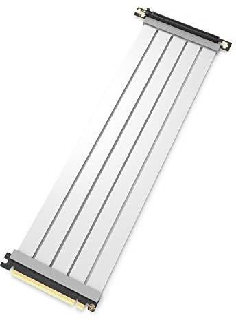 LINKUP - Câble de montée PCIe 4.0 Gen 4 x16 - Prêt pour RTX 4090 RX7900 - Améliorez vos performances de jeu - 90 degrés blanc (25 cm)