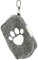 MIJOMA Kotbeutelspender Tasche aus Filz für Tierische Abfälle mit Reißverschluss und Karabinerhaken, 9x5cm, Hellgrau, Pfotenabdruck, 1 Stück