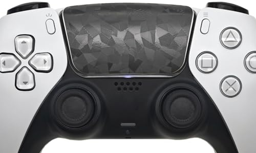 Luck&Link TouchProtect PS5DualSense/Edge Enhanced Texture Skin kompatibel mit Playstation5 Aufkleber für ps5 Touch Trackpad(Broken Diamonds-Schwarz,PS5DualSense(2pcs))