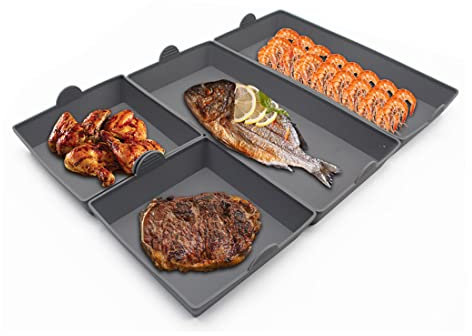 Silicone Baking Sheet Pan Set, 4 Pack Nonstick Silicone Dividers，Cooking Baking Pan Tray, Reusable Bakeware for Meal Prep, Air Fryer, Oven Safe (4)