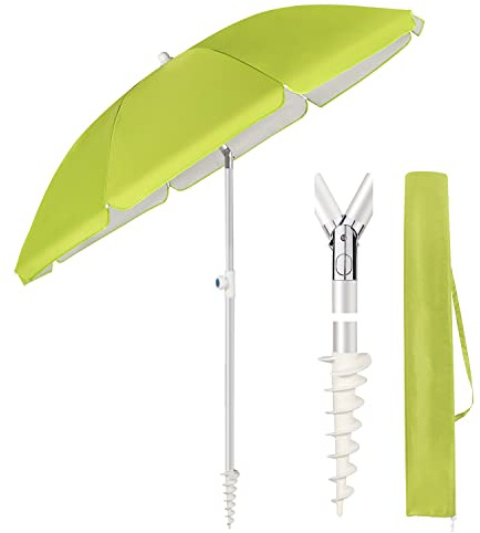 Sekey® 160 cm Sonnenschirm Balkon mit Bodenhülse & Schutzhülle, Neigungs und Höhenverstellung, Sonnenschirm Strand für Balkon, Garten & Terrasse, Runder Sonnenschutz UPF 50+