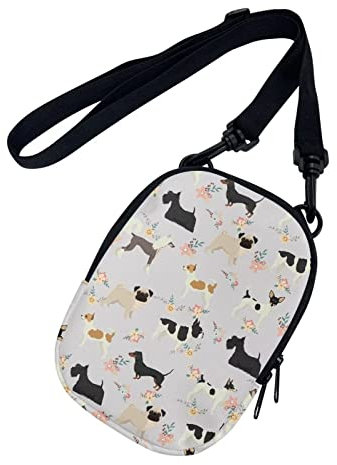 COEQINE Umhängetasche für Damen, kleine Handy-Geldbörsen, Kuriertasche, Mädchen, Reisen, Mini-Handtasche, Umhängetaschen, wasserdicht, Niedlicher Mops